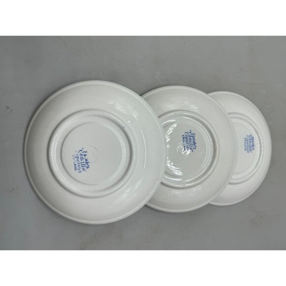Set Of 3 Spodes Camilla England Blue & White Floral Saucer Plates - Vintage Porc - Picture 8 of 11